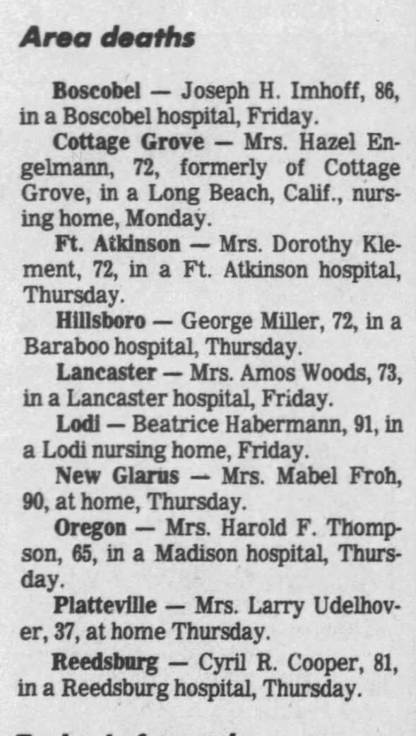 Clipping from Wisconsin State Journal